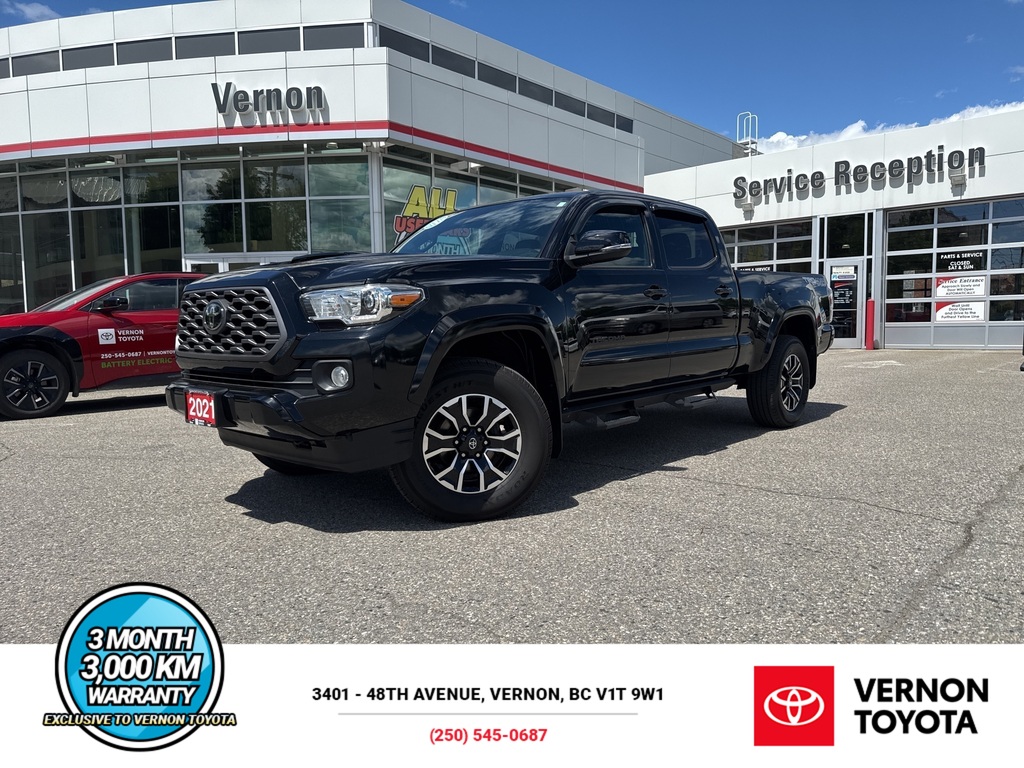 Midnight Black Metallic 2021 Toyota Tacoma TRD Sport Double Cab LB 4WD Pickup Truck Four-Wheel Drive Automatic