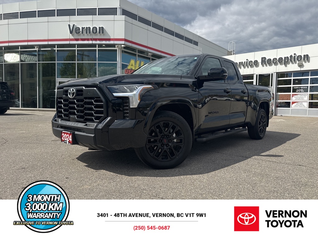 Midnight Black Metallic 2024 Toyota Tundra SR5 Double Cab 4WD Pickup Truck Four-Wheel Drive Automatic