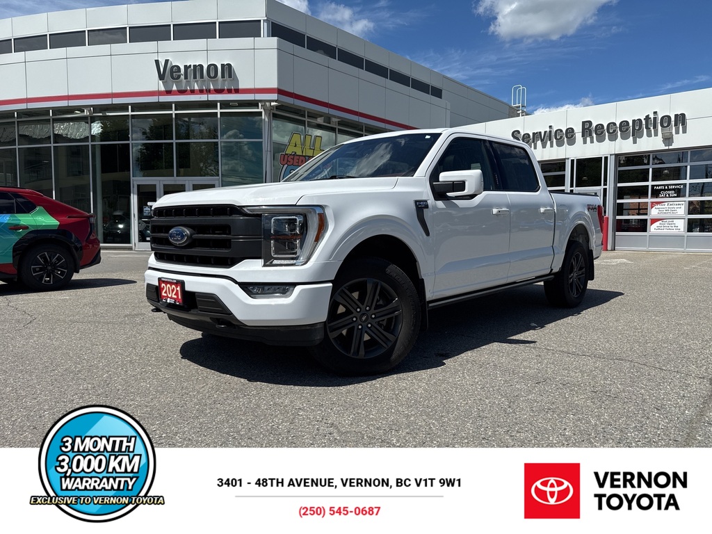 Oxford White 2021 Ford F-150 Lariat SuperCrew 4WD Pickup Truck Four-Wheel Drive Automatic