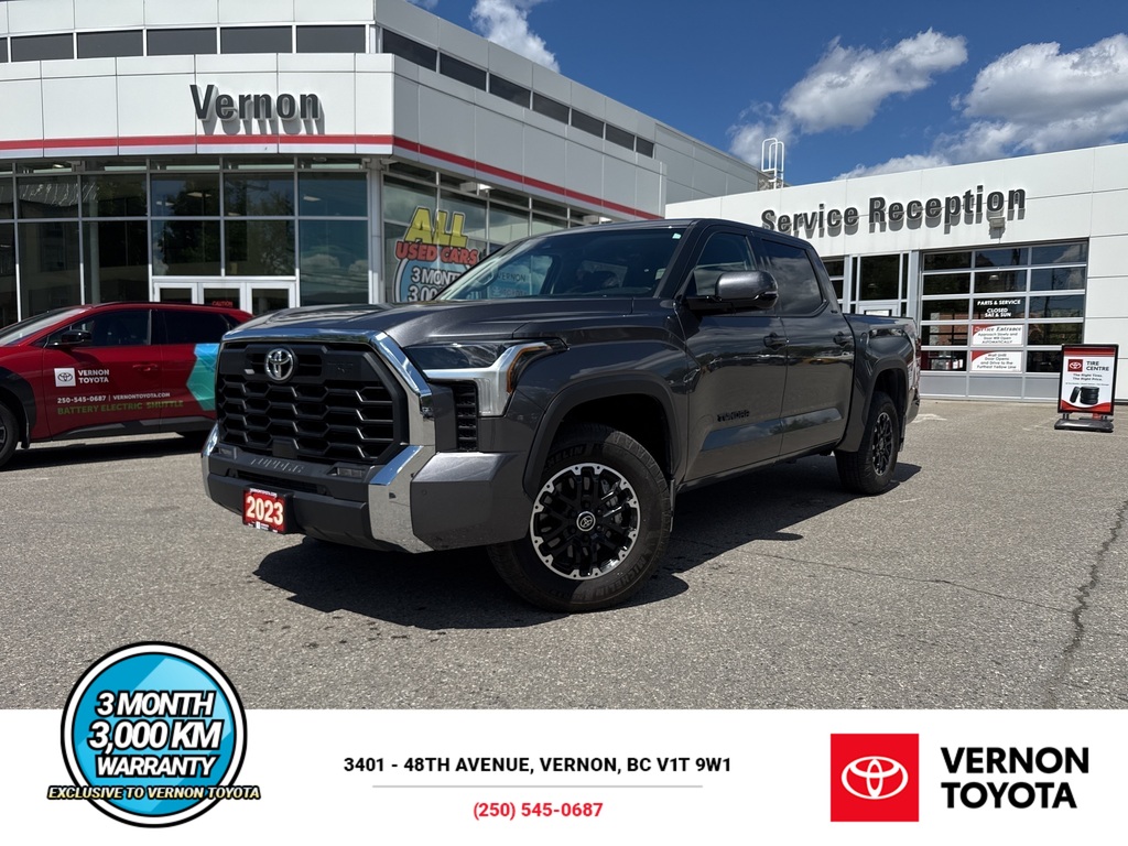 Gray (Magnetic Grey Metallic) 2023 Toyota Tundra SR5 CrewMax Cab 4WD Pickup Truck Four-Wheel Drive Automatic