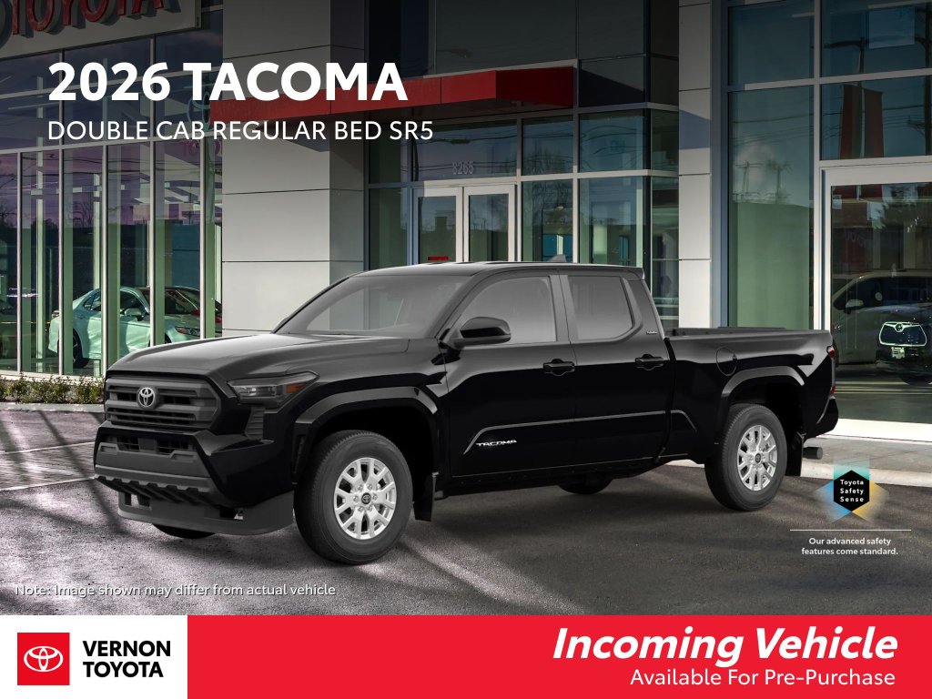 Black 2026 Toyota Tacoma SR5 Double Cab 4WD Pickup Truck Four-Wheel Drive Automatic