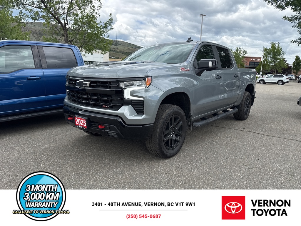 Gray (Cypress Grey) 2025 Chevrolet Silverado 1500 LT Trail Boss Crew Cab 4WD Pickup Truck Four-Wheel Drive Automatic
