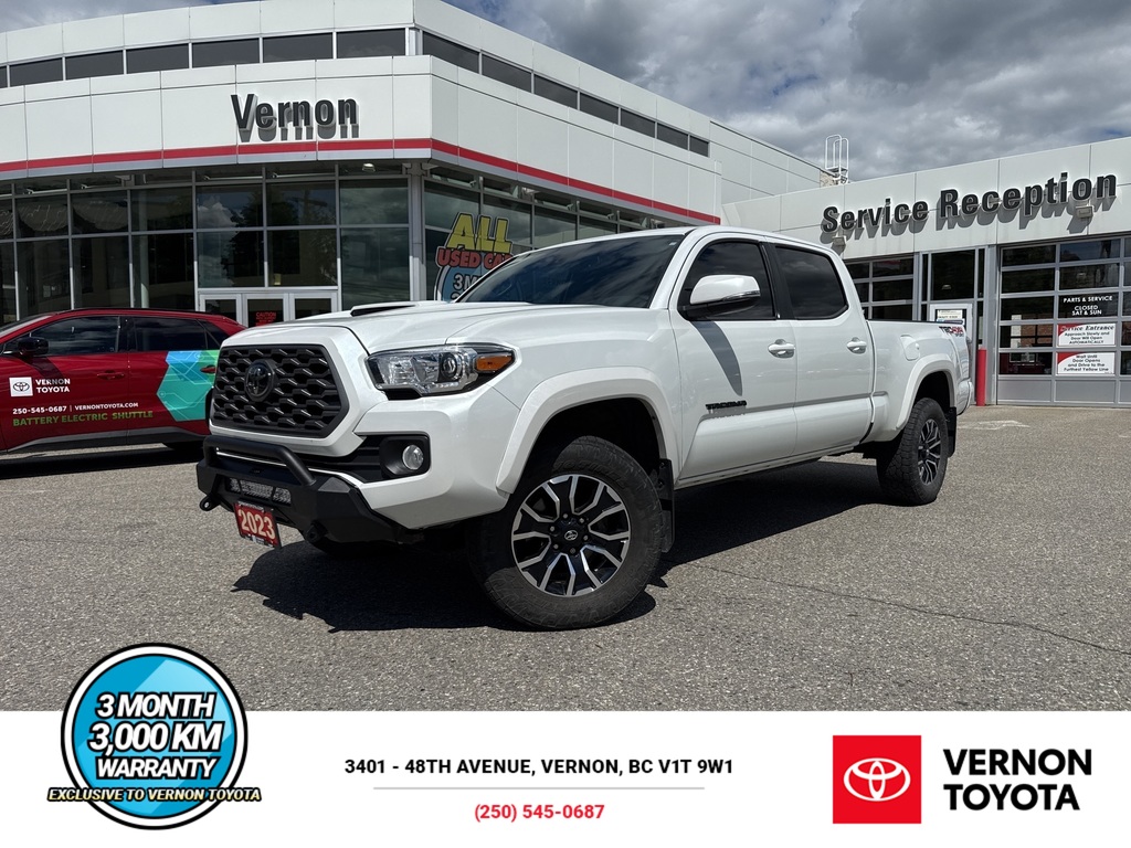White 2023 Toyota Tacoma TRD Sport Double Cab LB 4WD Pickup Truck Four-Wheel Drive Automatic
