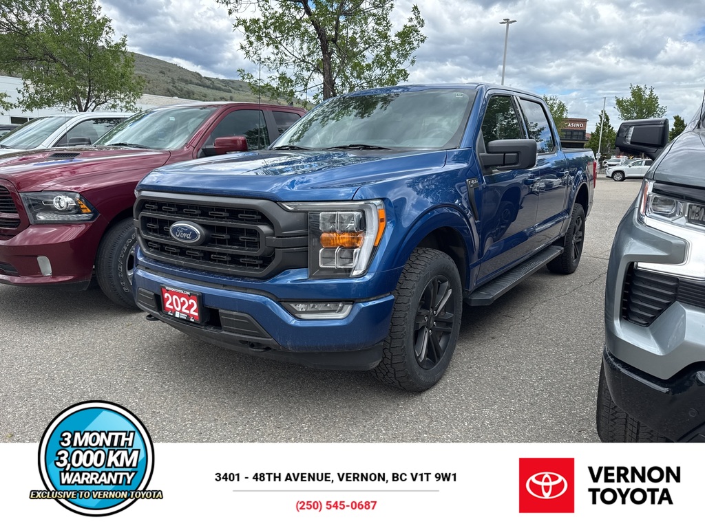 Atlas Blue Metallic 2022 Ford F-150 XLT SuperCrew 4WD Pickup Truck Four-Wheel Drive Automatic