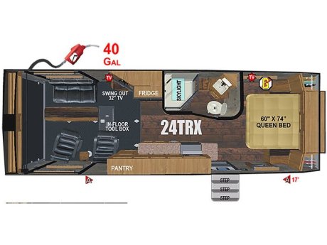 2025 Outdoors RV Trail Series 24TRX  Toy Hauler