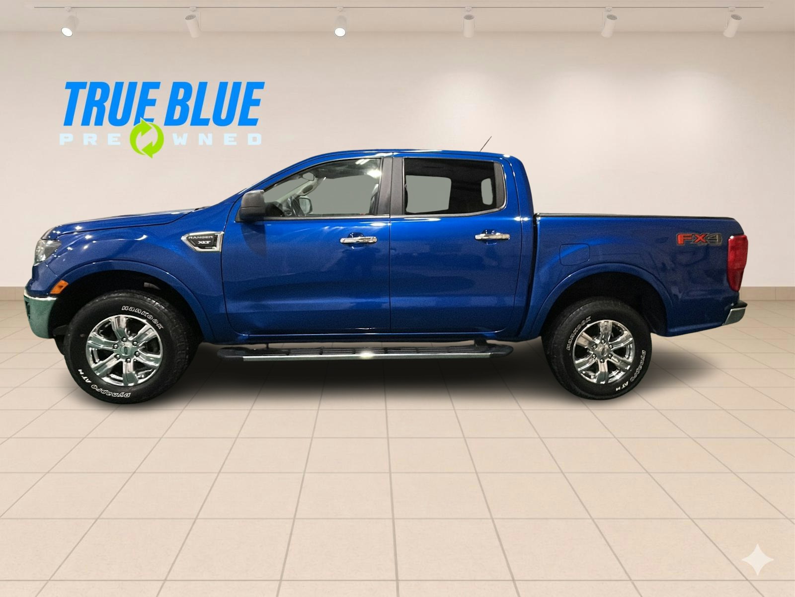 Blue 2019 Ford Ranger Pickup Truck Four-Wheel Drive Automatic