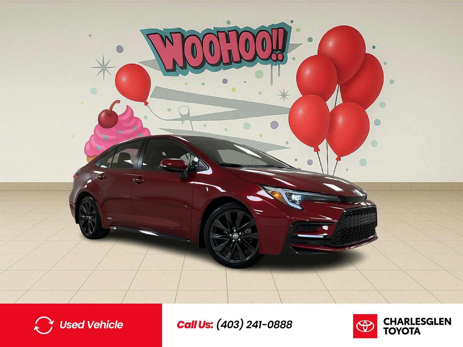 Red (03T3 Ruby Flare Pearl) 2024 Toyota Corolla Hybrid Sedan  Continuously Variable Transmission